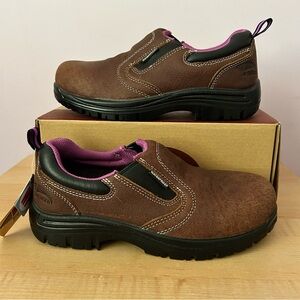 Avenger Women Foreman Slip-On Work Shoes A7165 Brown Leather Composite Toe 7.5 M